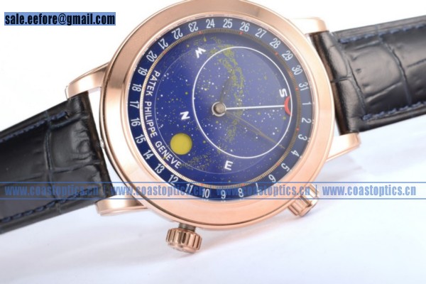Replica Patek Philippe Grand Complication Sky Moon Celestial Compass Watch Rose Gold 6102P (GF)